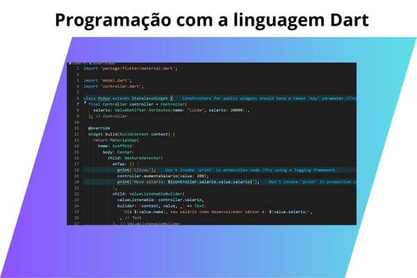 Imagem ilustrativa sobre a linguagem Dart